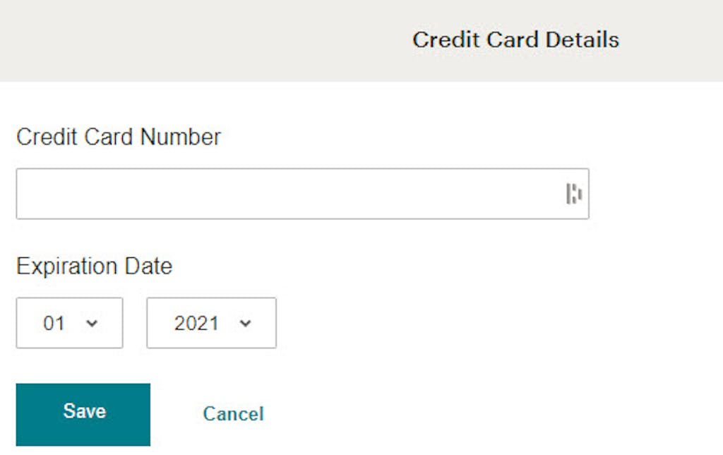 Mailchimp add credit card